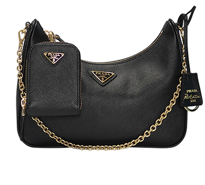 Re-Edition 2005 Shoulder Bag, &pound;1,100, Handbags, Black, Leather, Front view